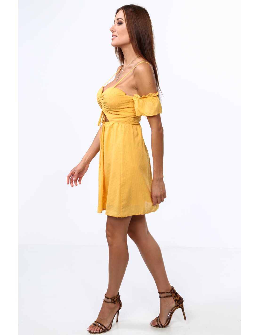 Honigkleid mit dünnen Trägern 1018 – Online-Shop – Boutique